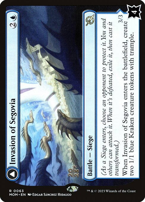 Invasion of Segovia // Caetus, Sea Tyrant of Segovia from March of the Machine Promos