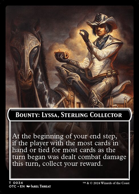 Bounty: Lyssa, Sterling Collector // Wanted! from Outlaws of Thunder Junction Commander Tokens