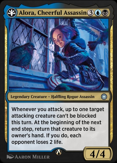 Alora, Cheerful Assassin highlighted card art