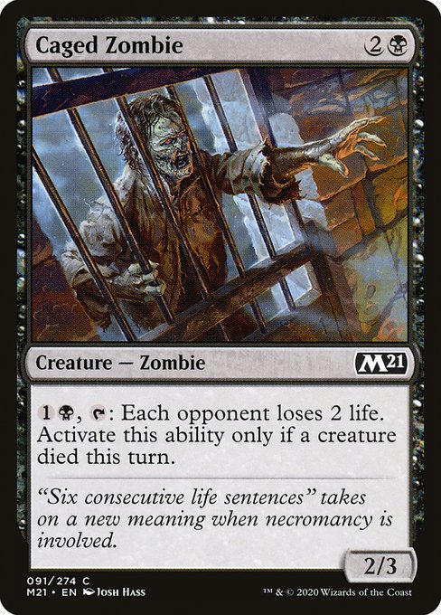 Caged Zombie highlighted card art