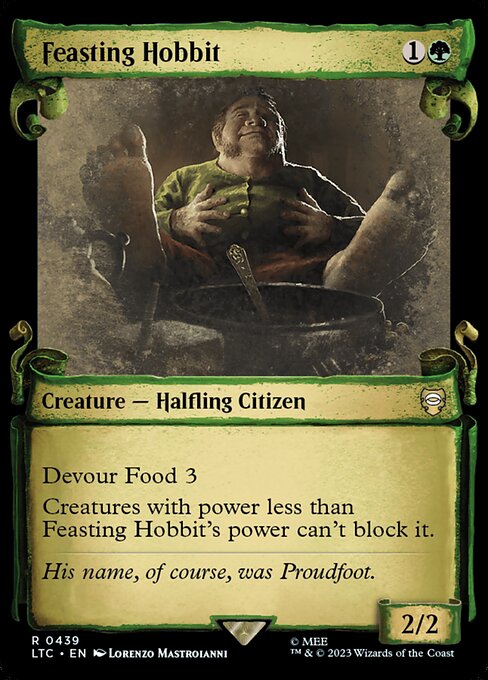Feasting Hobbit highlighted card art