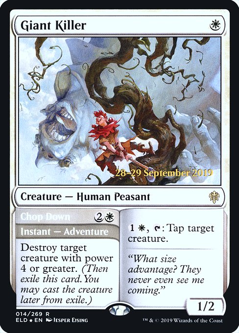 Giant Killer // Chop Down from Throne of Eldraine Promos