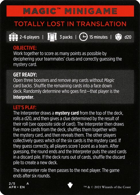 Totally Lost in Translation // Totally Lost in Translation (cont'd) from Adventures in the Forgotten Realms Minigames