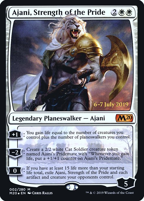 Ajani, Strength of the Pride from Core Set 2020 Promos
