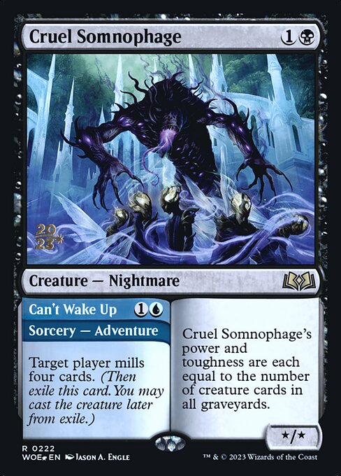 Cruel Somnophage // Can't Wake Up from Wilds of Eldraine Promos