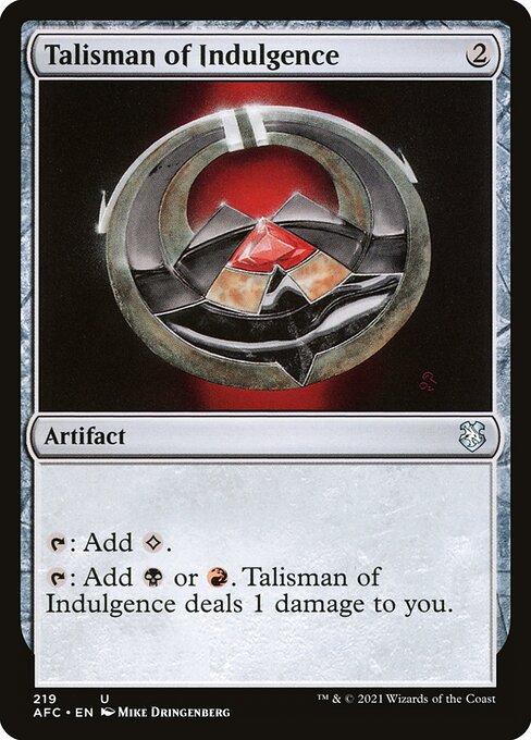 Talisman of Indulgence from Forgotten Realms Commander