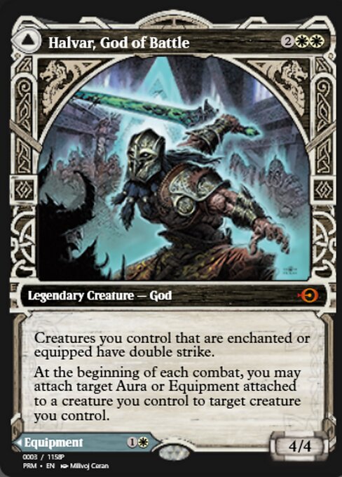Halvar, God of Battle // Sword of the Realms highlighted card art