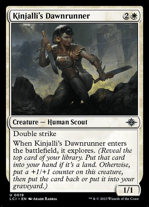Kinjalli's Dawnrunner highlighted card art