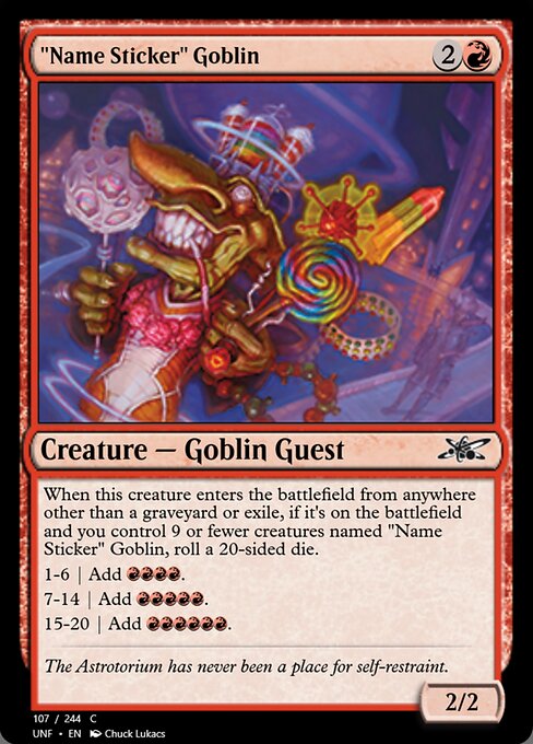 "Name Sticker" Goblin highlighted card art