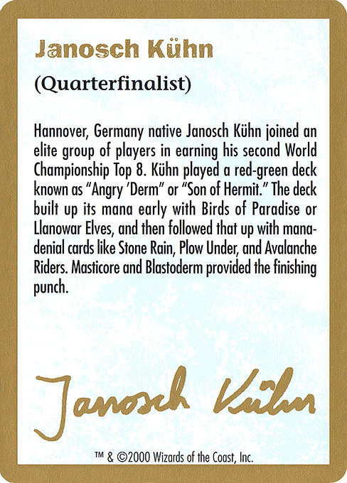 Janosch Kühn Bio (2000) highlighted card art