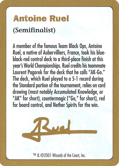 Antoine Ruel Bio highlighted card art