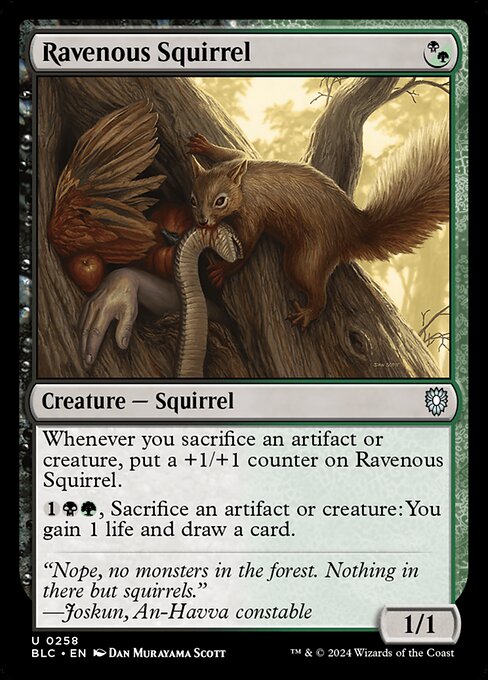 Ravenous Squirrel from Bloomburrow Commander