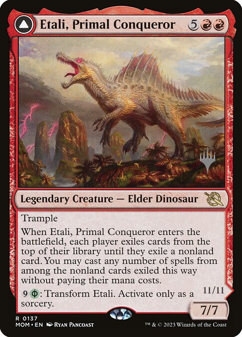 Etali, Primal Conqueror // Etali, Primal Sickness from March of the Machine Promos