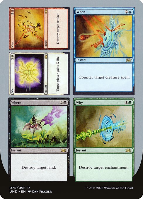 Who // What // When // Where // Why highlighted card art