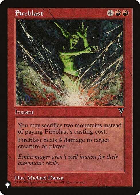Fireblast highlighted card art